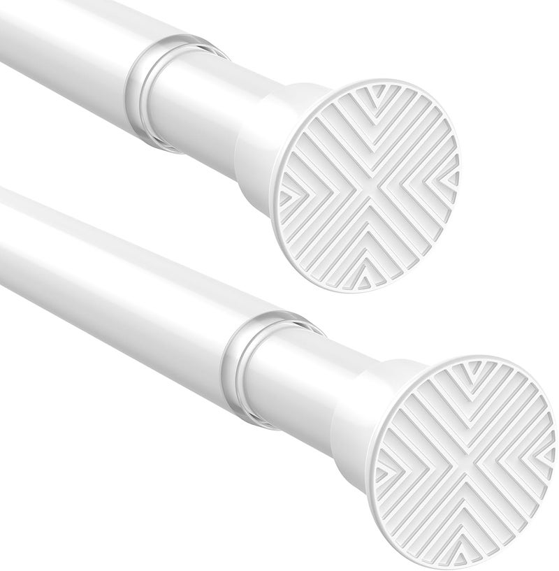 MEXAU 2Pack White Tension Curtain Rods 31 to 62 Inch Small Curtain Rods No Drilling Short Tension Rod Adjustable Spring Curtain Rod for Windows Door Closet Pressure Rod - Image 1